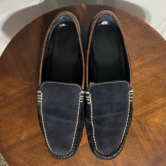 🔥🔥 MARTIN DINGMAN Royal Venetian Driving Loafer Men Size 9.5M Navy Blue Canvas - Picture 6 of 14